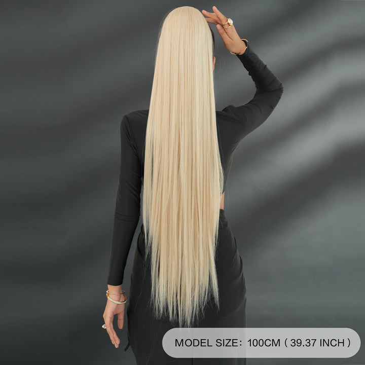 Coadă Păr Lung Foarte Deasă Păr Drept 100 cm - Pure Blonde