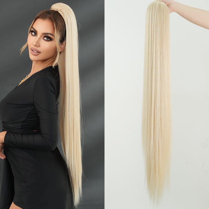 Coadă Păr Lung Foarte Deasă Păr Drept 100 cm - Pure Blonde